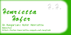 henrietta hofer business card